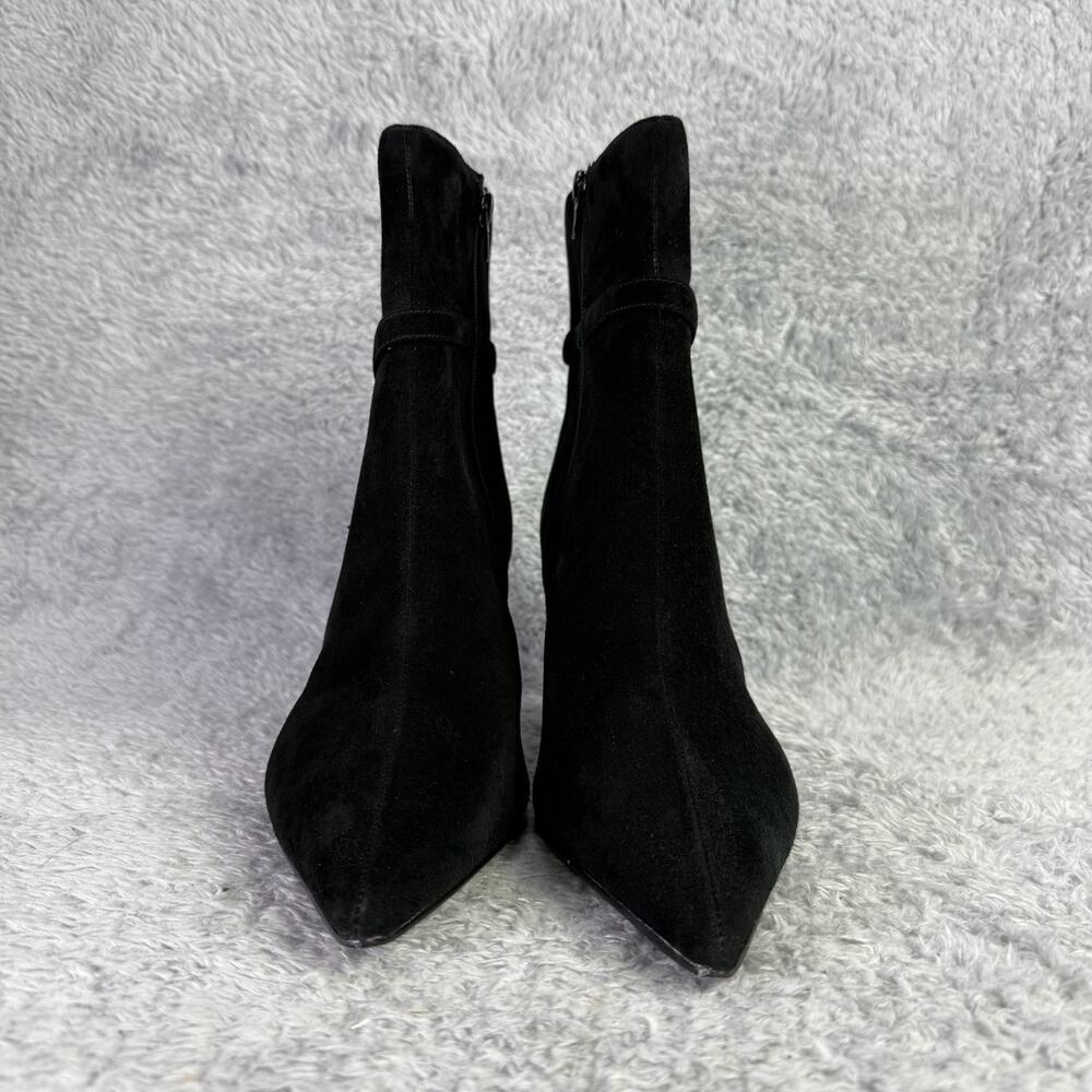 Steve Madden Layan Ankle Boot Women's Black Suede Size 11 Pointed Toe Bootie - Picture 3 of 12